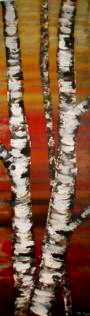 Birch on Red
