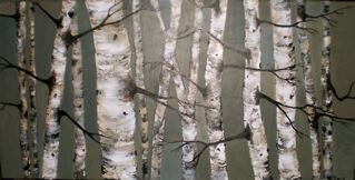 Birch on Teal