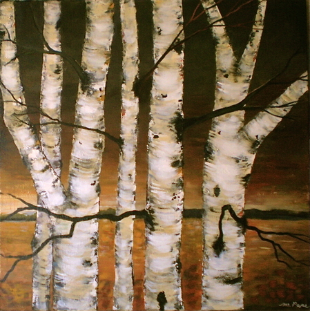 Birch in Front of Gold Horizon