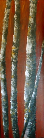 Birch on Rust 1'x3'