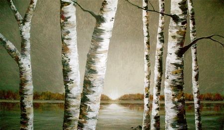 Sunset Behind Birch